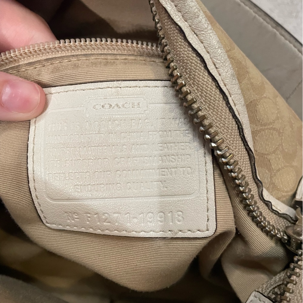 Coach Y2k Vintage Legacy Khaki Ivory Signature Glitter Stripe Convertible Duffle - Picture 6 of 10